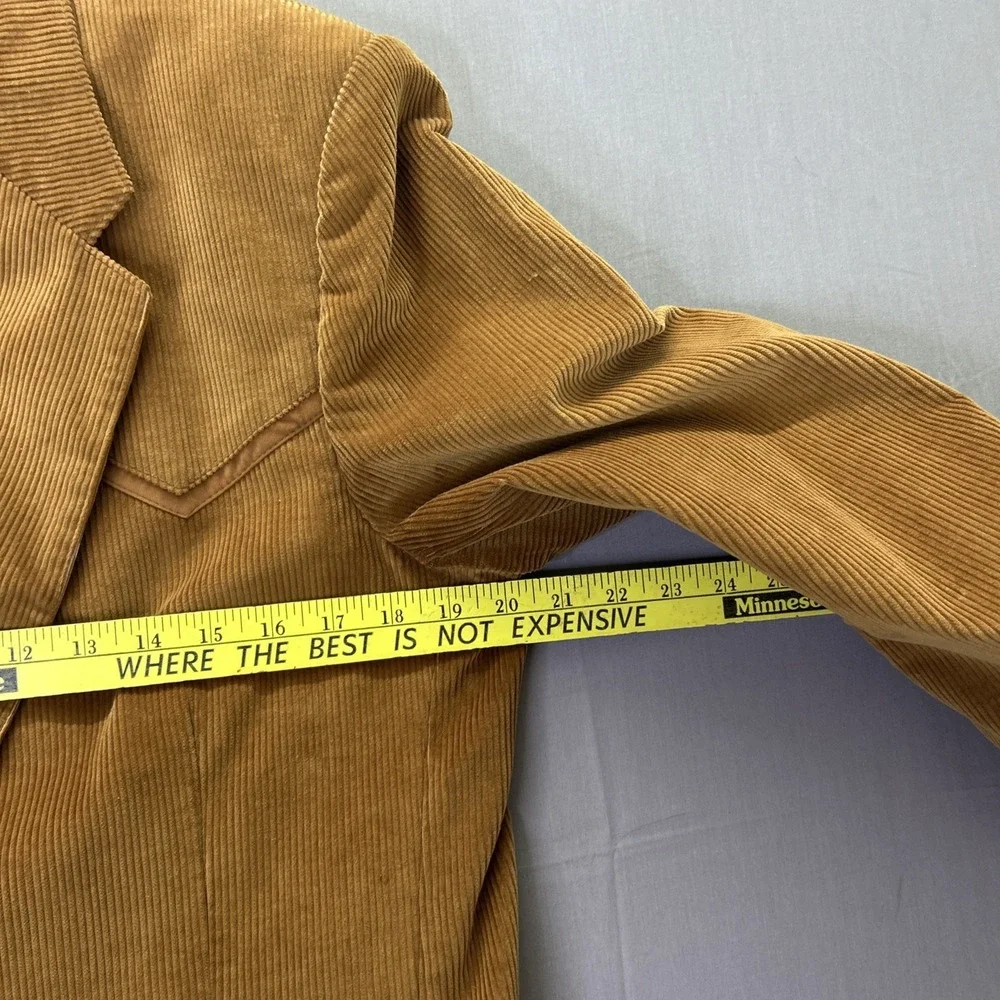Vintage Lee Corduroy Western Blazer Jacket Brown 42R USA Made 70s 80s